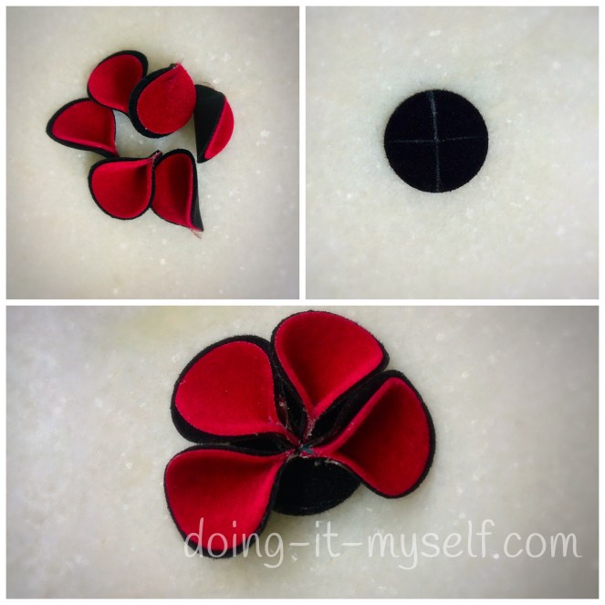 Glue the petals to the circle